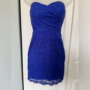 Teeze Me Blue Lace Strapless Dress Size 3